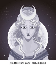 Selene luna, diosa de la mitología griega de la luna