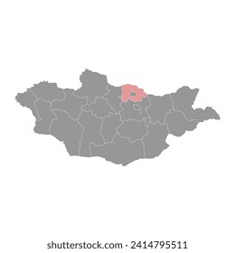 Mapa de la provincia de Selenge, división administrativa de Mongolia. Ilustración vectorial.