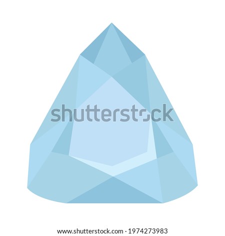 selenite crystal on white background