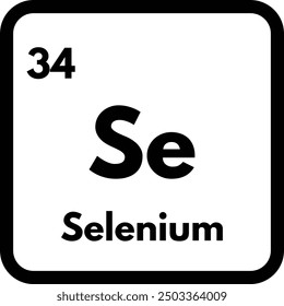 Selenium chemical element icon isolated on white background . Selenium icon vector