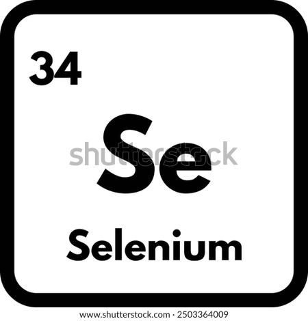 Selenium chemical element icon isolated on white background . Selenium icon vector