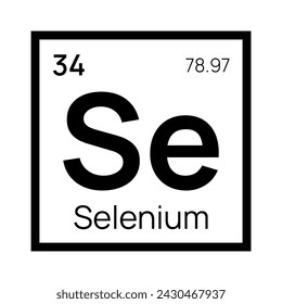 selenium chemical element of the periodic table. Vector isolated symbol Se