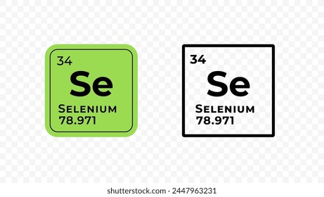 Selenium, chemical element of the periodic table vector design