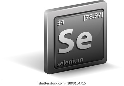 Selenium chemical element. Chemical symbol with atomic number and atomic mass. illustration