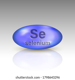 Selenium icon. mineral drop pill capsule. Vitamin complex design