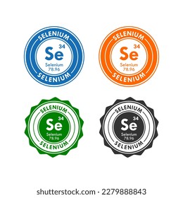 selenium icon set. vector illustration in 4 colors options for web design