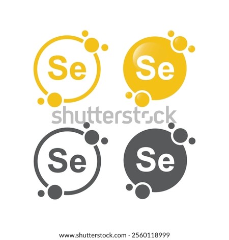 Selenium minerals inside blue bubble, icon, vector.