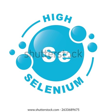 Selenium minerals inside blue bubble, icon, vector.