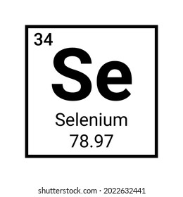 Selenium periodic element molecule icon. Radioactive selenium symbol chemistry icon