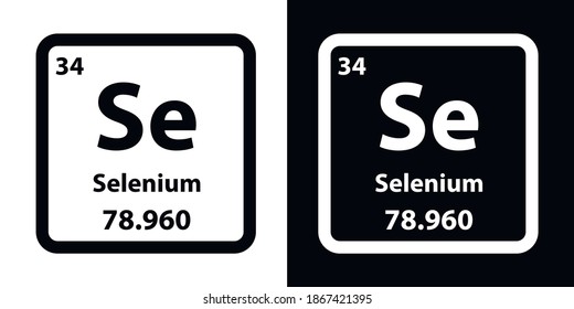 Selenium Se chemical element icon. The chemical element of the periodic table. Sign with atomic number. 