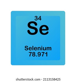 Selenium Se Chemical Element vector illustration diagram, with atomic number and mass. Simple flat dark gradient design for education, lab, science class.