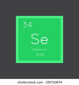 Selenium simple style tile icon. Chemical element of periodic table. Vector illustration EPS8