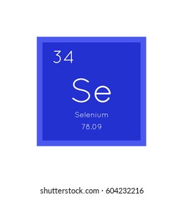 Selenium simple style tile icon. Chemical element of periodic table. Vector illustration EPS8