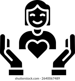Self Acceptance Icon Glyph Vector Illustration