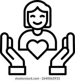 Self Acceptance Icon Line Vector Illustration