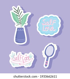 self acceptance mirror lettering icons