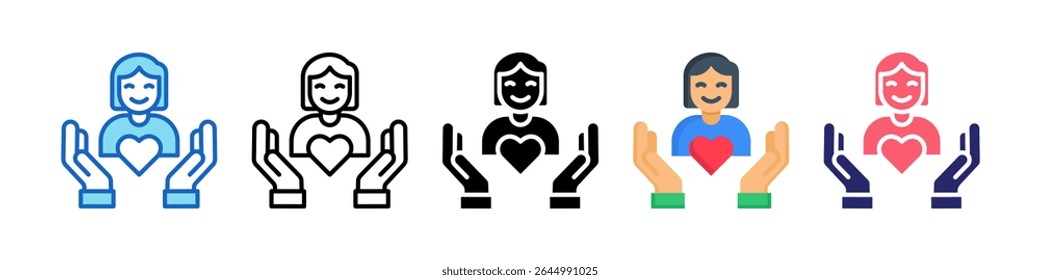 Self Acceptance Multiple Style Icon Set Collection.