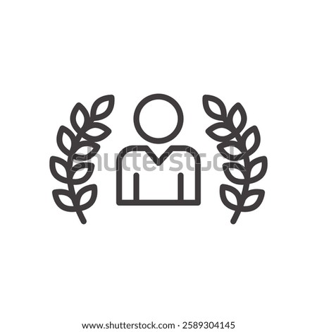 self actualization icon isolated stroke in black color