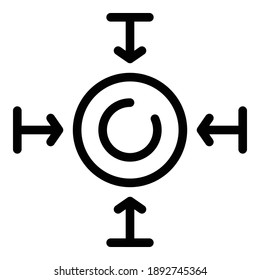 Symbol für Selbstaktualisierung. Umriss-Selbstaktualisierung, Vektorsymbol für Webdesign einzeln auf weißem Hintergrund