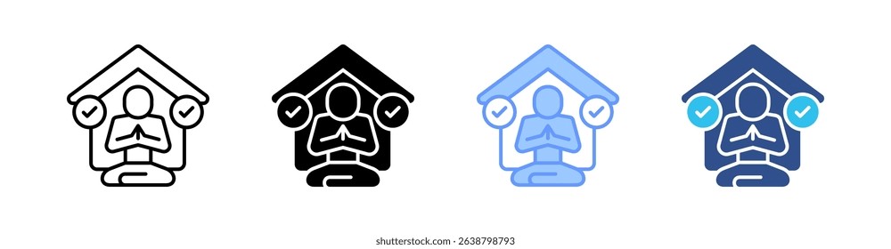 Self Actualization Multi Style Icon Set Vector