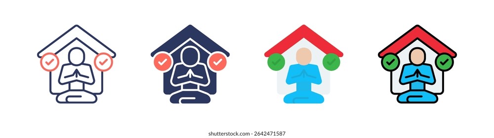 Self Actualization Multi Style Icon Set Vector