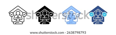 Self Actualization Multi Style Icon Set Vector