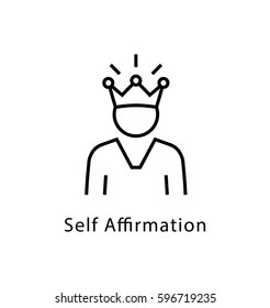 Self Affirmation Vector Line Icon