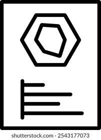 Ícone da planilha de autoanálise. Ilustração de vetor de desenho de linha simples.