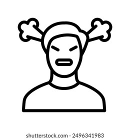 Self Anger line icon , vector, pixel perfect, illustrator file