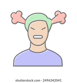 Self Anger lineal color icon , vector, pixel perfect, illustrator file