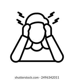 Self Anxiety line icon , vector, pixel perfect, illustrator file