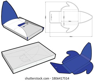 Self Assembly Chocolate box (Internal measurement 18x12+2cm) and Die-cut Pattern. The .eps file is full scale and fully functional. Prepared for real cardboard production.