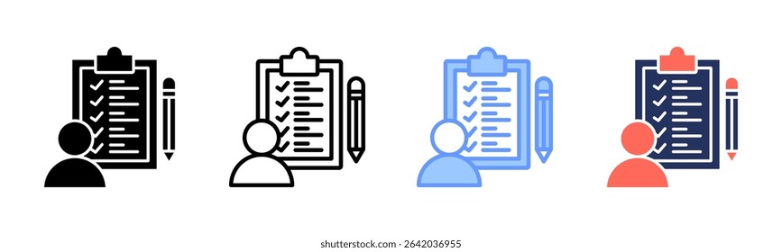 Self Assessment icon sheet multiple style collection
