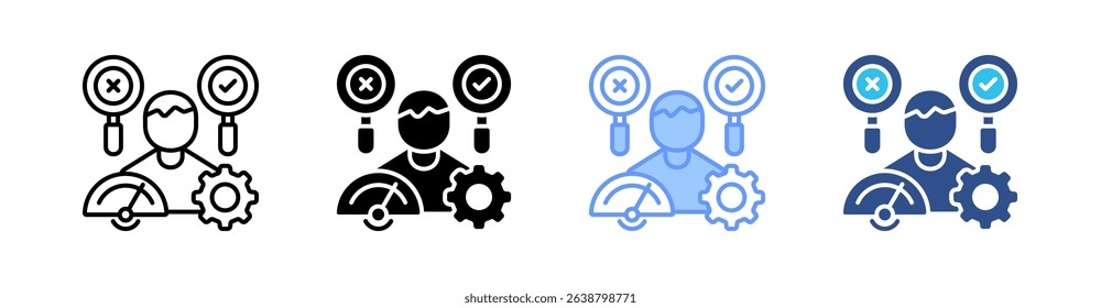 Self Assessment Multi Style Icon Set Vector