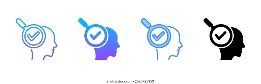 Conjunto de iconos de estilo múltiple de autoevaluación