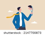 Self awareness, aware of different aspect of self, behaviors and feelings, psychology state of oneself becomes focus of attention, businessman found himself from mirror thinking about self awareness.