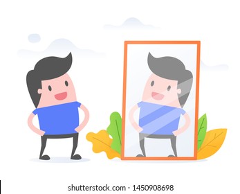 Self Awareness. Business Concept Vector Illustration.