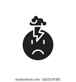 Self Awareness Depression Filled Icon Vector Illustration