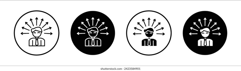 Self awareness flat line icon set. Self awareness Thin line illustration vector