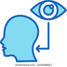 Icono de autoconciencia Ilustración vectorial azul