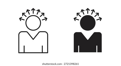 Conjunto de concepto de icono de autoconciencia. Colección de íconos simple