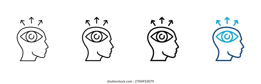 Ícone de autoconsciência Estilo diferente Contorno Coleção Conjunto Ilustração do vetor

