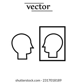 self - awareness icon flat illustration on white background..eps