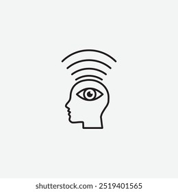 Icono de autoconciencia aislado sobre fondo blanco