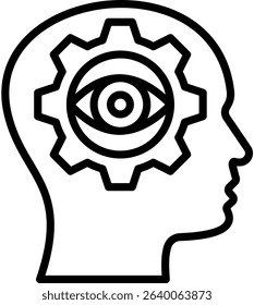 Self Awareness Icon Line Vector Illustration