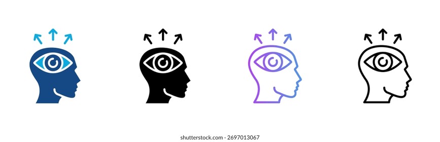 Icono de autoconciencia Ilustración vectorial de estilo múltiple
