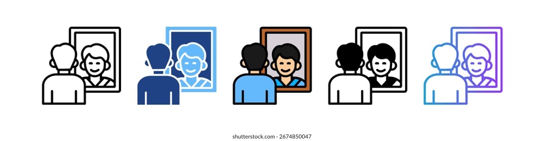 Self Awareness Icon Multiple Vector Illustration