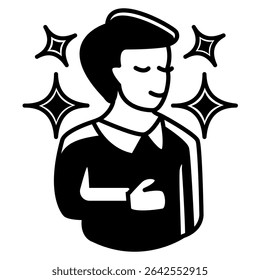 Self Awareness icon represented by man Self Awareness Black Filled style.