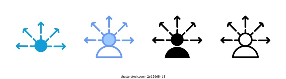 Self Awareness icon set multiple style collection
