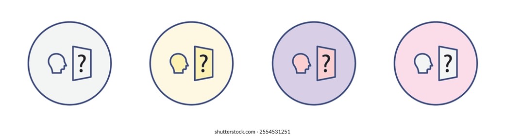 Self awareness icon Thin line flat illustration